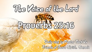 Proverbs 25:16 - The Voice of the Lord - October 20, 2020 by Pastor Teck Uy