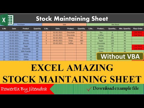 Stock In Out and Balance Template in Excel Stock Management Template