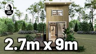 Tiny house 2.7x9  metters with Plans | Loft space