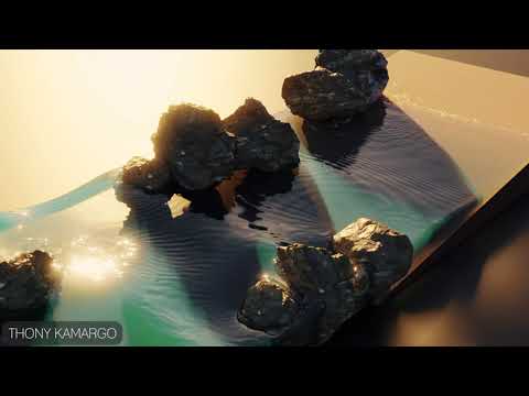 Beach with Curling Waves in Blender | FLIP Fluids