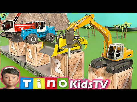 Construction Vehicles Assembly Show - Trucks Animation | Excavator, Cement Truck, Bulldozer etc.