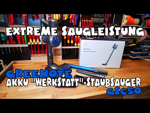 Verblüffend: Greenote Akku "Werkstatt"-Staubsauger GSC50