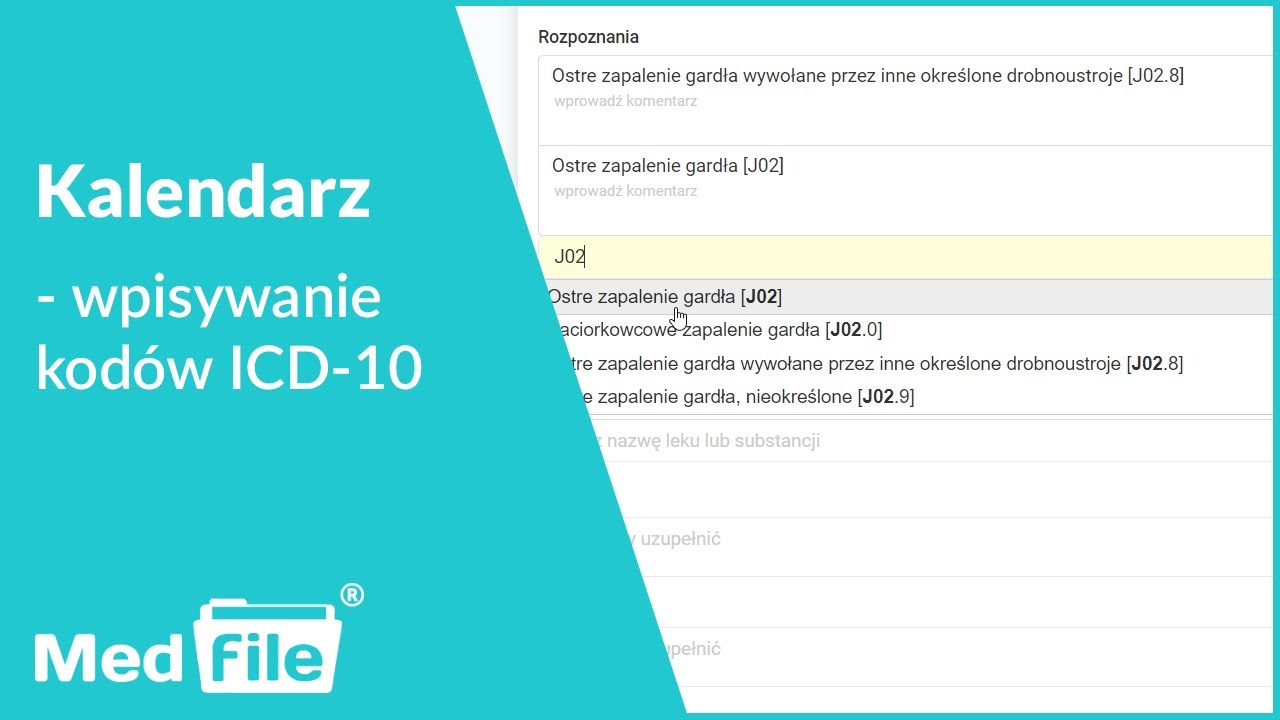 Wpisywanie kodów ICD-10