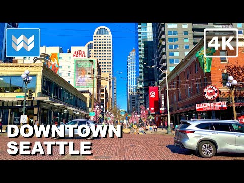 [4K] DOWNTOWN SEATTLE WASHINGTON USA - Pike Street to Pine Street Walking Tour Vlog & Travel Guide