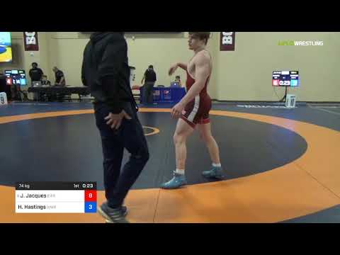 2018 Marine Corps US Open/UWW Junior Freestyle 74 Con 4 - Jarrett Jacques (Eier) Vs. Hayden Hastin