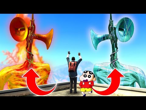 SHINCHAN Finding ELEMENTAL SIREN HEAD In GTA V! (GTA 5 mods)