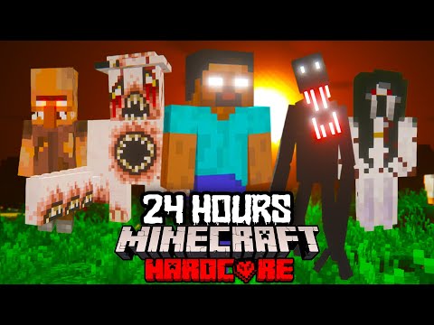 Surviving 24 Hrs in Scariest Minecraft Modpack