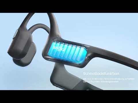 SHOKZ OpenRun Mini Sport Knochenschall Kopfhörer mit Mikrofon - schwarz video preview