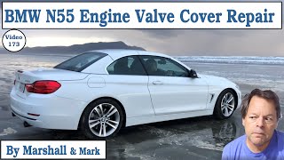 BMW N55 6 Cylinder Head Cover Gasket Repair on a F33 435i by Marshall Goldberg in the USA - E90 X5