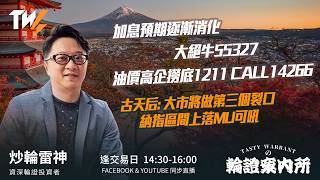 加息預期逐漸消化 大絕牛55327 油價高企撈底1211 CALL14266 古天后: 大市將做第三個裂口 納指區間上落MU可吼｜雷神 Vivian｜Tasty Warrants 2026-09-11