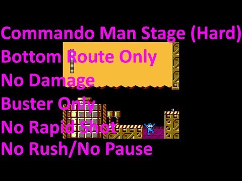 Commando Man Stage (Hard) - Bottom Route Only - No Damage - Buster Only - Rockman 10 (Mega Man 10)