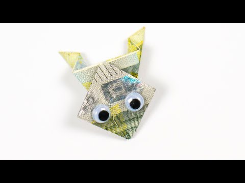 Geld falten FROSCH, Geldgeschenk zur Hochzeit basteln