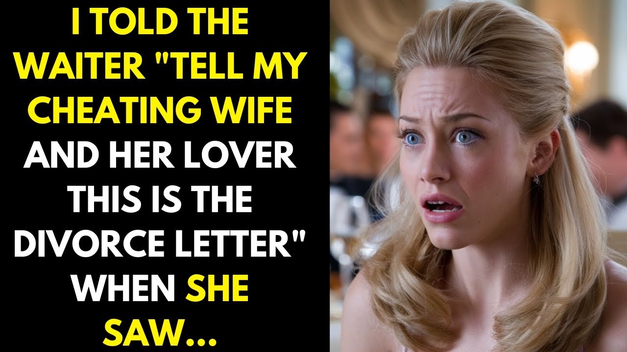 I said to the waiter "Tell my cheating wife and her lover this is the divorce letter" her reaction..
