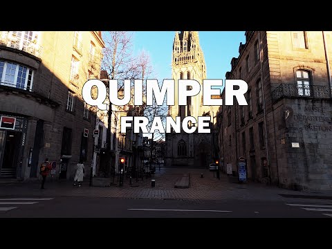 Quimper, França - Passeio de carro 4K