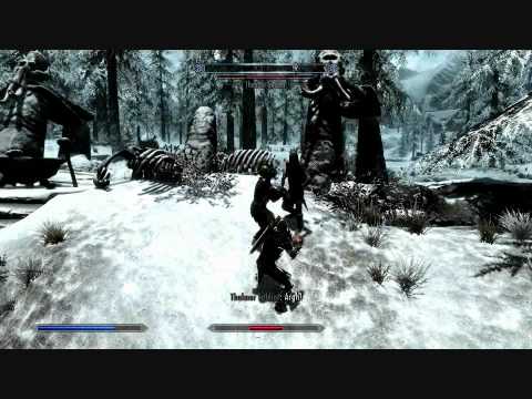 TES V Skyrim: FFA Battle! trolls, giants dragons and more! HD