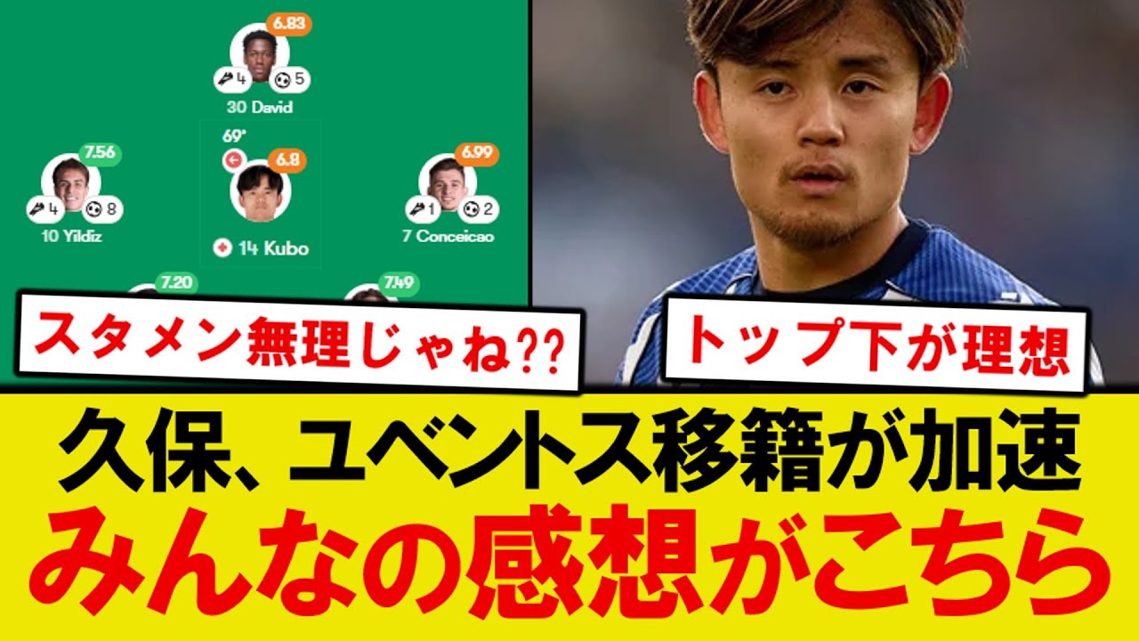 【速報】久保建英のスポンサー問題、ユベントス電撃移籍が加速へwwww
