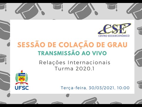 Sessão de colação de grau - Relações Internacionais - 30/03/2021 - 10h