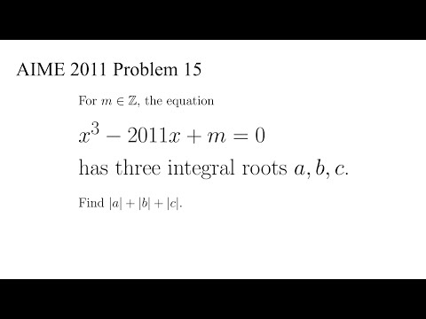 Integral Roots of a Cubic Equation | AIME 2011 Problem 15
