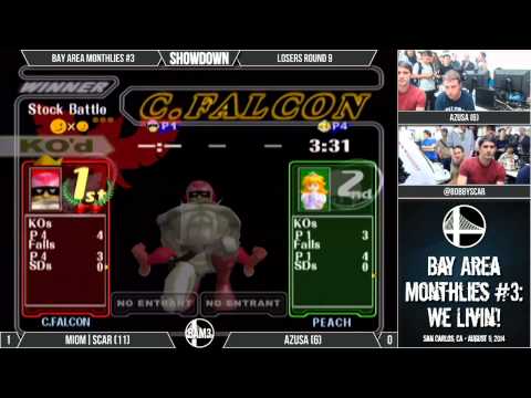 Bay Area Monthlies #3 - Losers R9 - MIOM|Scar (C. Falcon) vs Azusa (Peach)