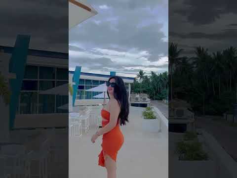 Sexy orange dress on Beach #shorts #chacha #viral #prettygirl  #beautifulgirl  ##dress  #beach