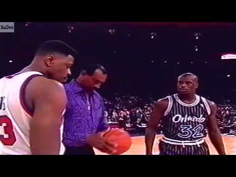 When Shaq and Patrick Ewing meet Wilt Chamberlain before a game