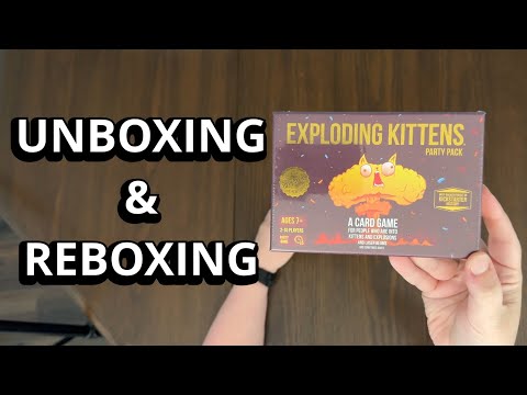 Exploding Kittens Party Pack - Card Game Unboxing & Reboxing - What's in the Box?