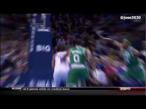 Avery Bradley Blocks Russell Westbrook - Celtics @ Thunder 2/22/2012