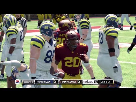 NCAA 13 Gameplay: Michigan vs. Minnesota (4th Quarter) with Little Brown Jug Celebration!