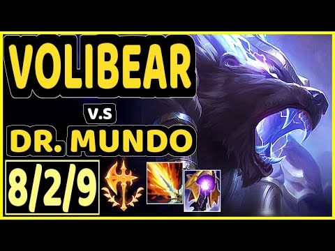 TAY (VOLIBEAR) vs DR. MUNDO - 8/2/9 KDA TOP GAMEPLAY - BR Ranked GRANDMASTER