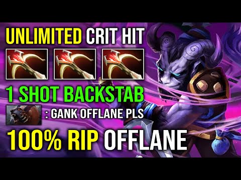 WTF 1 TAB DELETED Unlimited Crit Triple Daedalus Invisible Gank Riki 100% Deleted Offlane Dota 2