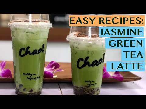 CHÁ VERDE TAILANDÊS JASMIM LATTE COM COBERTURA DE AÇÚCAR MARROM E PÉROLAS KONJAC: RECEITAS - PARA 16 OZ E 22 OZ