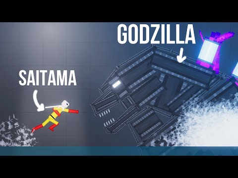 SAITAMA vs GODZILLA deadly battle [Zebra Gaming TV] People Playground