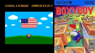 Boxy Boy (1990/Pc-Engine) SOKOBAN WORLD 倉庫番ワールド Classic Puzzle Game- Intro Gameplay