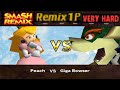 Smash Remix Classic Mode Remix 1P Gameplay With Peach VERY HARD