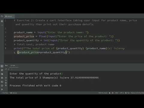User Input Exercise And If Else Statement In Python