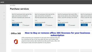 How to Buy or remove office 365 licenses for your business subscription | Buy or remove licenses