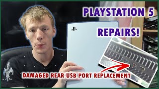 PlayStation 5 Digital Edition Rear USB Port Replacement - Port Damaged & Bent Pins Repair