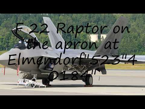 How to pronounce F 22 Raptor on the apron at Elmendorf"523"40184" in English?