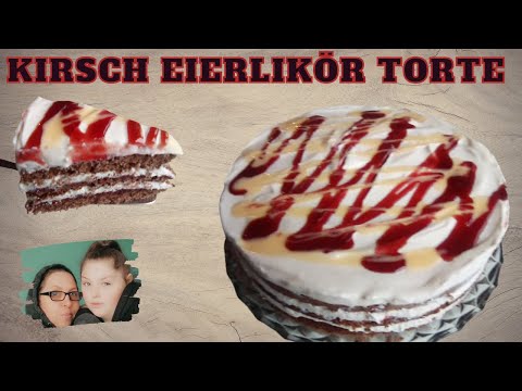 KIRSCH EIERLIKÖR TORTE | Naked Cake | Rezept (150 Untertitel)