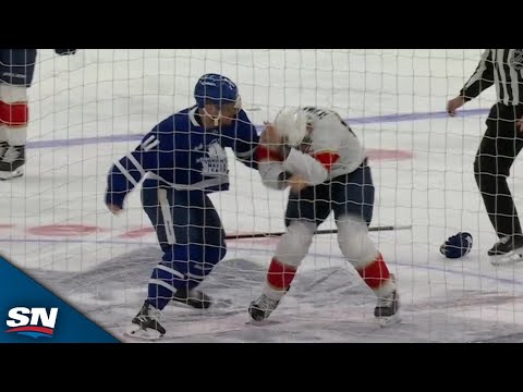 Maple Leafs' Max Domi Flattens Carter Verhaeghe And Then Fights Nate Schmidt