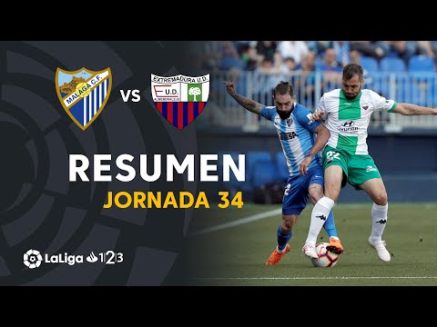 Resumen de Málaga CF vs Extremadura UD (1-2)