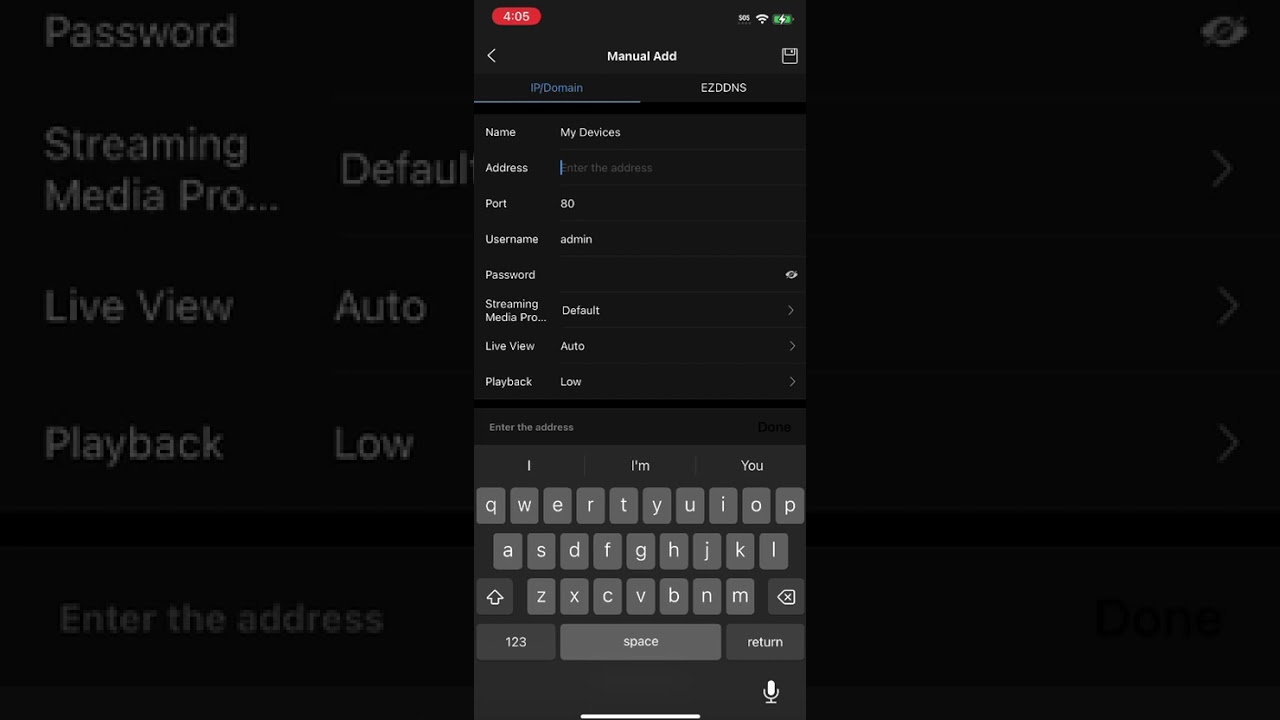 How to Add with IP/Domain