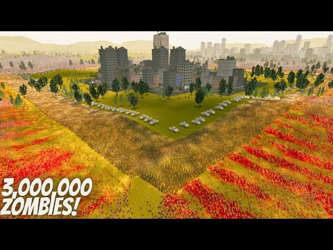 3,000,000 Zombies City Invasion VS Humanity Army Shield Wall  !! | Battle Simulator 2  UEBS 2