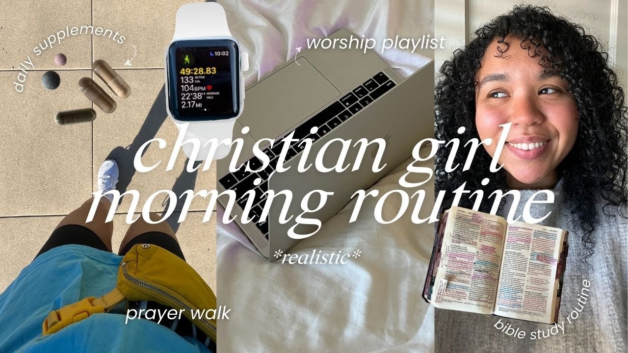 *REALISTIC* Christian Girl Morning Routine!📖🤍 (prayer walk, worship playlist, bible routine)