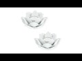 Lot 2 bougeoirs en forme de fleur lotus Noir - Argenté