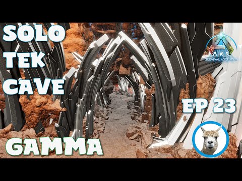 Solo Gamma Tek Cave - Official PVE - Ark Survival Ascended  - Full Walkthrough