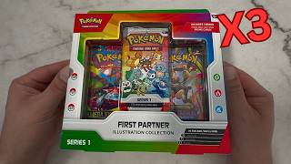 Opening 3 First Partner Illustration Collections | Pokémon Cards Unboxing
