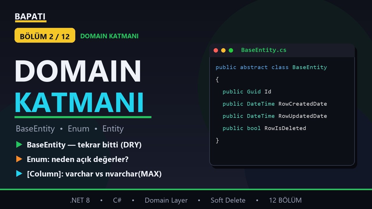 BapatiVault — Clean Architecture Master Serisi (.NET 8)