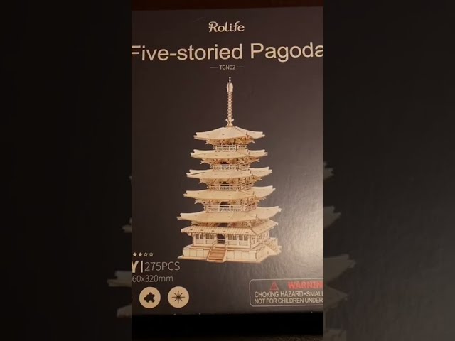 Vídeo relacionado con Rolife Madera Puzzle 3D Torre Pagoda de Cinco Pisos Maquetas para Montar para Construir Adultos Niñas Gatto fortunato, Five-storied Pagoda