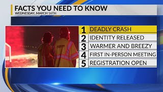 KRQE Newsfeed: Deadly crash, Foothills shooter identified, Warmer and breezy, First in-person meetin